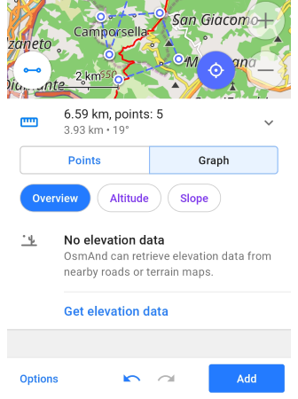 Track graph altitude Android